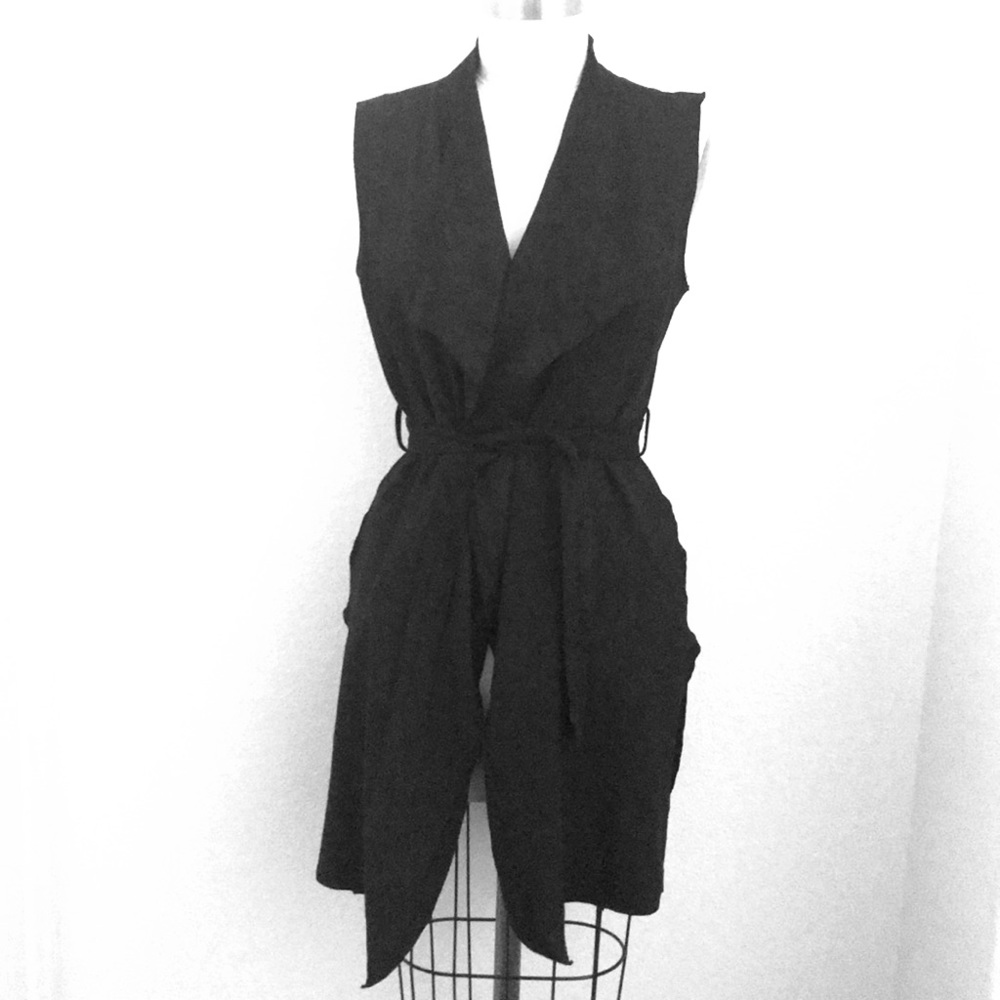 ZARA BASIC Belted Wrap Vest